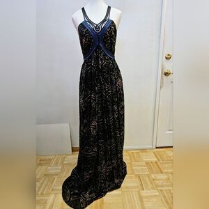 NWT Phillip Lim 3.1 Maxi Silk Printed Long Black Tie Dye Dress Column Gown 6 S M